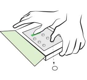 Step 1: Remove the ORALAIR tablet from the blister pack right before you take it.